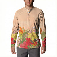 Mahalo Hawaii - ⁠Ka Pule a ka Haku Button Sweatshirt Tropical Flowers