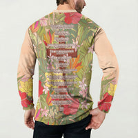 Mahalo Hawaii - ⁠Ka Pule a ka Haku Button Sweatshirt Tropical Flowers