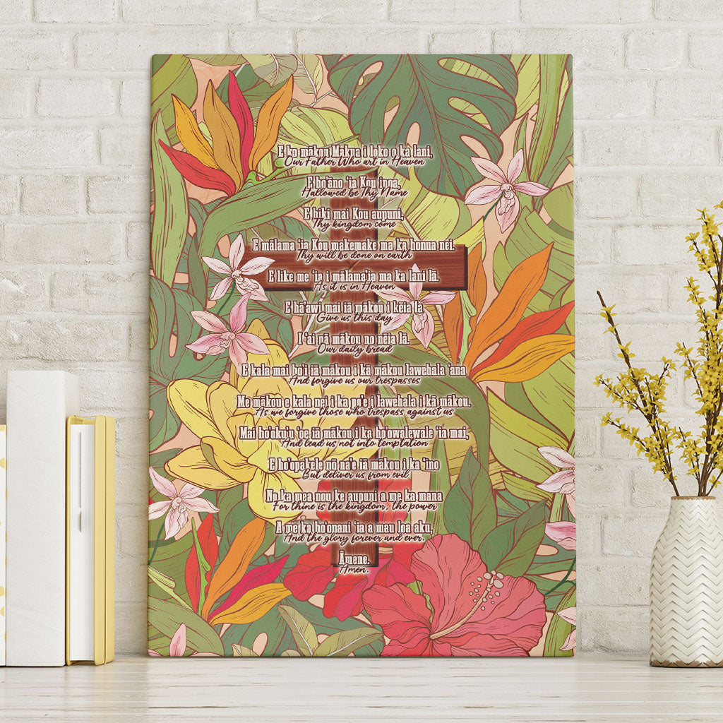 Mahalo Hawaii - ⁠Ka Pule a ka Haku Canvas Wall Art Tropical Flowers