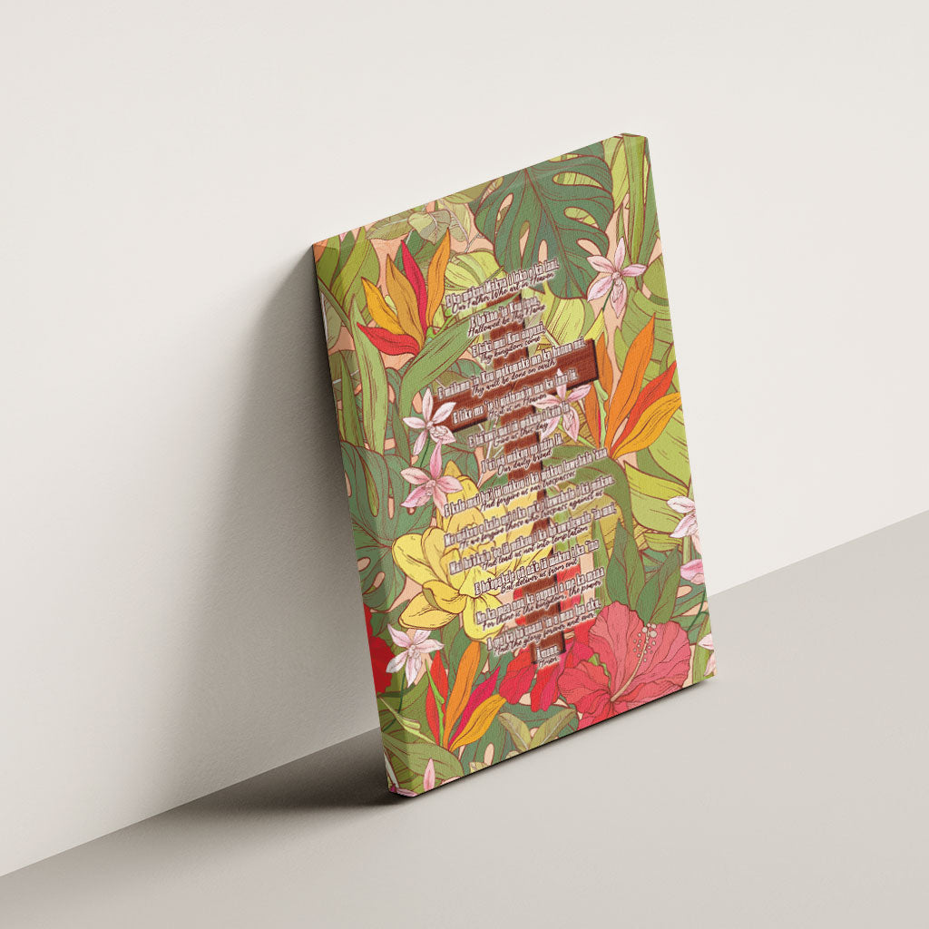 Mahalo Hawaii - ⁠Ka Pule a ka Haku Canvas Wall Art Tropical Flowers