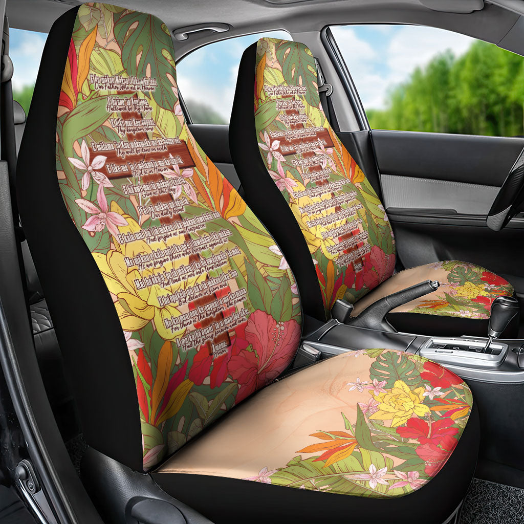 Mahalo Hawaii - ⁠Ka Pule a ka Haku Car Seat Cover Tropical Flowers