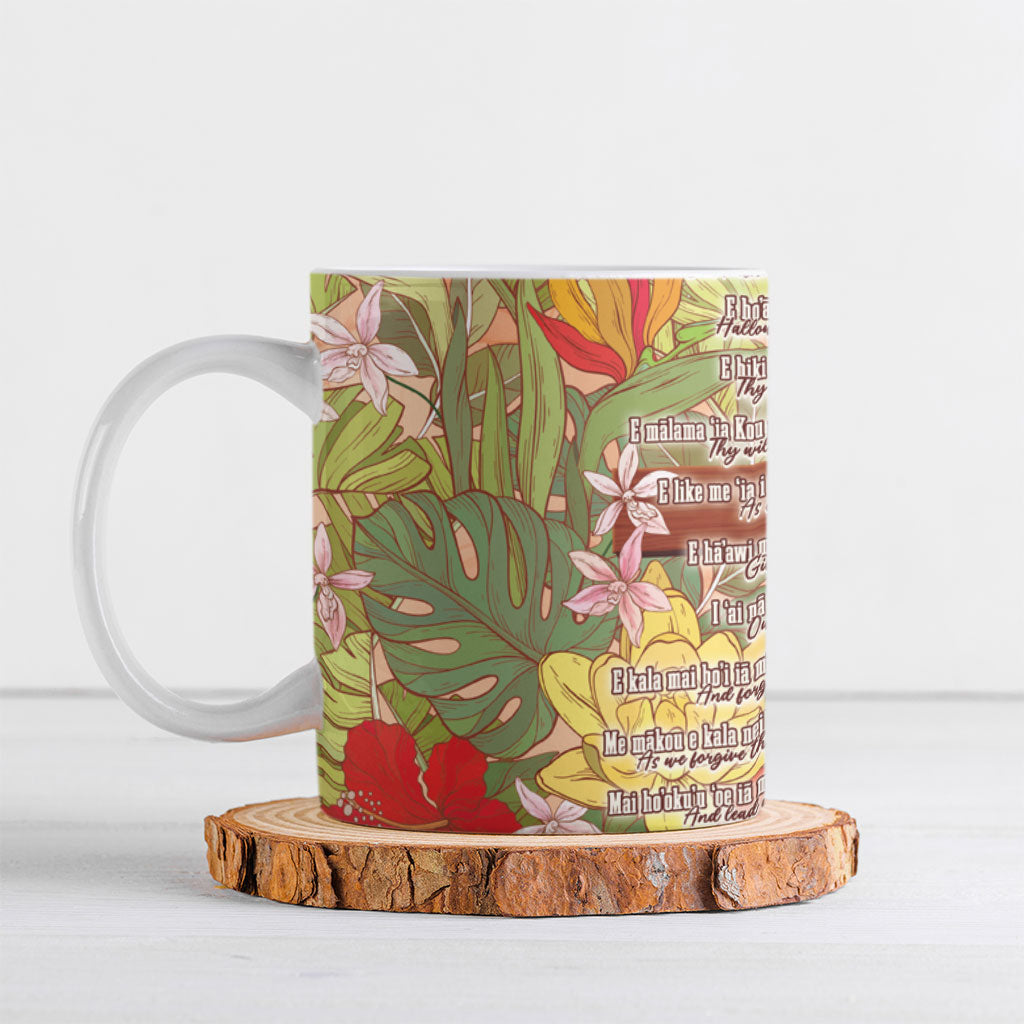 Mahalo Hawaii - ⁠Ka Pule a ka Haku Ceramic Mug Tropical Flowers