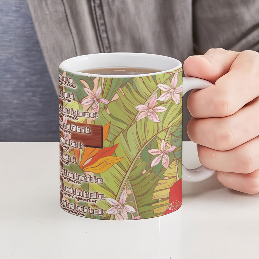 Mahalo Hawaii - ⁠Ka Pule a ka Haku Ceramic Mug Tropical Flowers