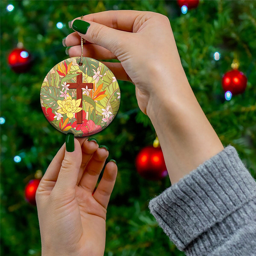Mahalo Hawaii - ⁠Ka Pule a ka Haku Ceramic Ornament Tropical Flowers