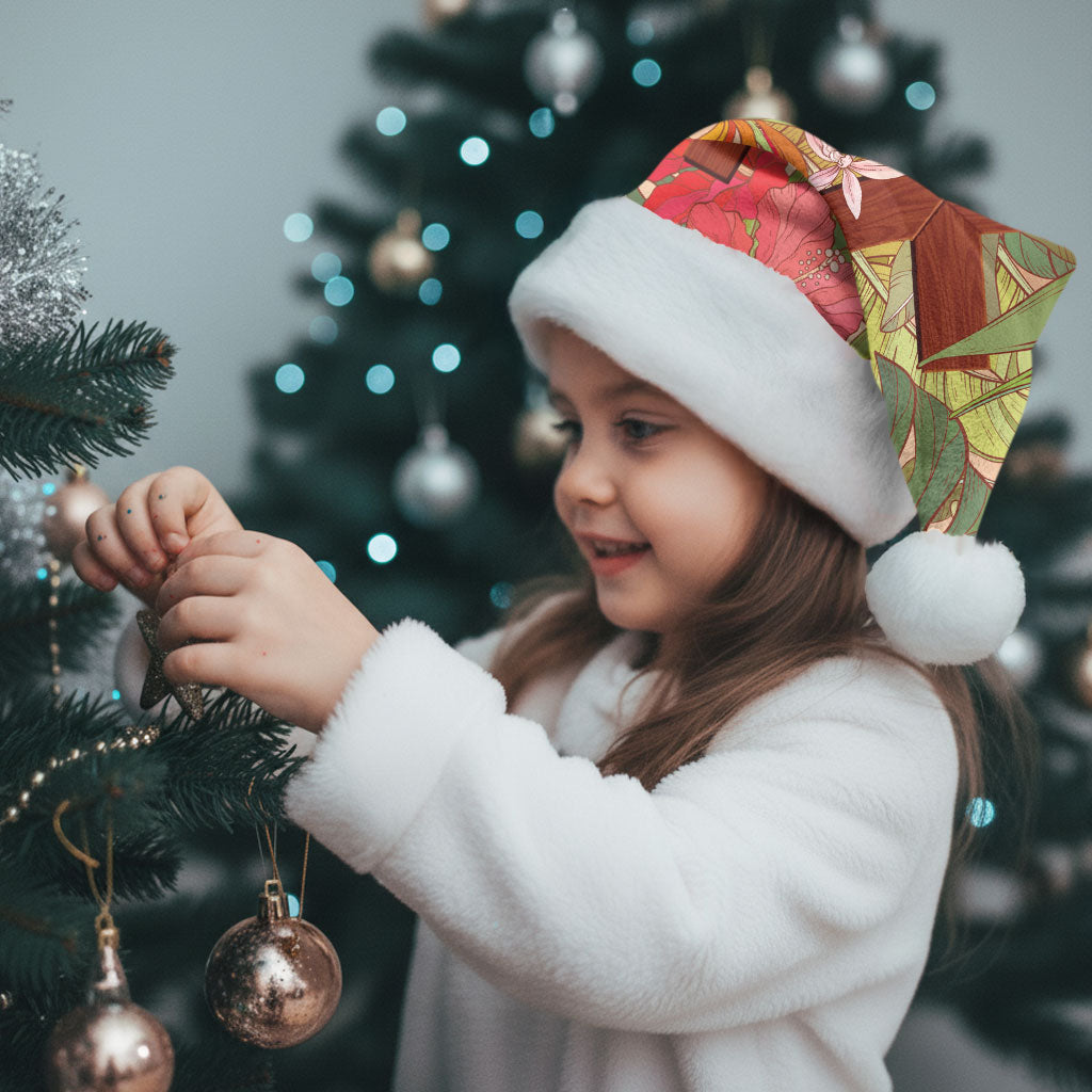Mahalo Hawaii - ⁠Ka Pule a ka Haku Christmas Santa Hat Tropical Flowers