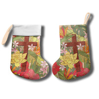 Mahalo Hawaii - ⁠Ka Pule a ka Haku Christmas Stocking Tropical Flowers