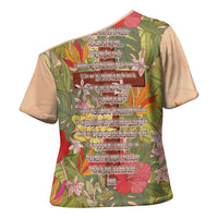 Mahalo Hawaii - ⁠Ka Pule a ka Haku Cross Shoulder Shirt Tropical Flowers