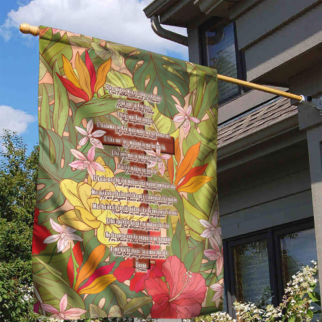 Mahalo Hawaii - ⁠Ka Pule a ka Haku Garden Flag Tropical Flowers