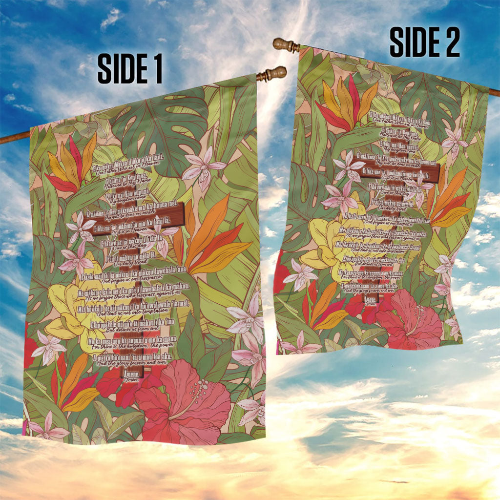 Mahalo Hawaii - ⁠Ka Pule a ka Haku Garden Flag Tropical Flowers