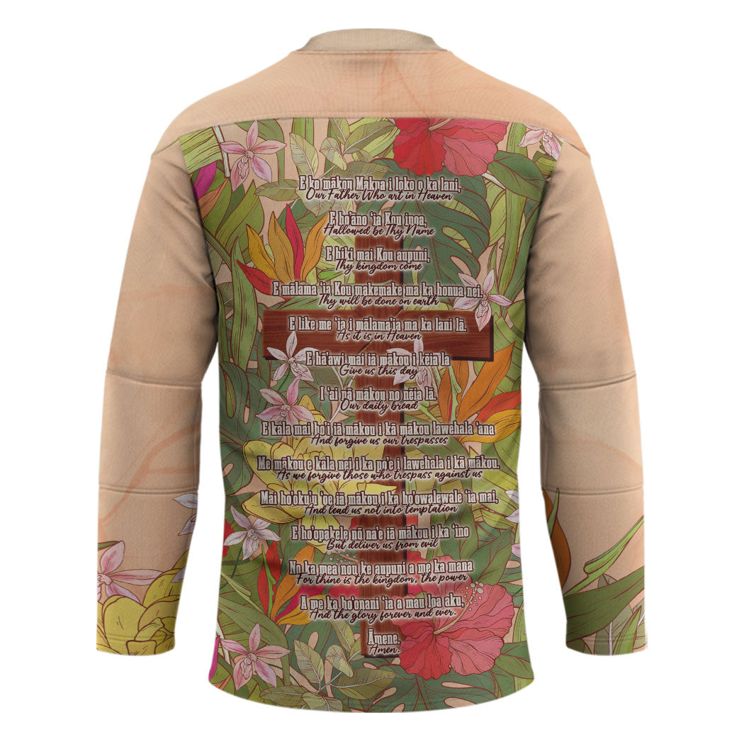 Mahalo Hawaii - ⁠Ka Pule a ka Haku Hockey Jersey Tropical Flowers