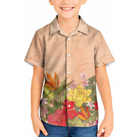 Mahalo Hawaii - ⁠Ka Pule a ka Haku Kid Hawaiian Shirt Tropical Flowers