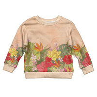 Mahalo Hawaii - ⁠Ka Pule a ka Haku Kid Ugly Christmas Sweater Tropical Flowers