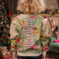 Mahalo Hawaii - ⁠Ka Pule a ka Haku Kid Ugly Christmas Sweater Tropical Flowers