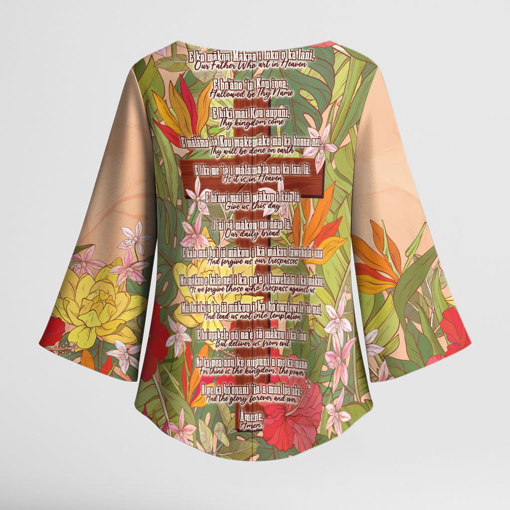 Mahalo Hawaii - ⁠Ka Pule a ka Haku Kimono Sleeve Blouse Tropical Flowers