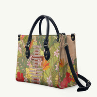 Mahalo Hawaii - ⁠Ka Pule a ka Haku Leather Bag Tropical Flowers