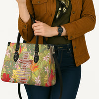 Mahalo Hawaii - ⁠Ka Pule a ka Haku Leather Bag Tropical Flowers