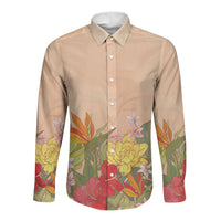Mahalo Hawaii - ⁠Ka Pule a ka Haku Long Sleeve Button Shirt Tropical Flowers
