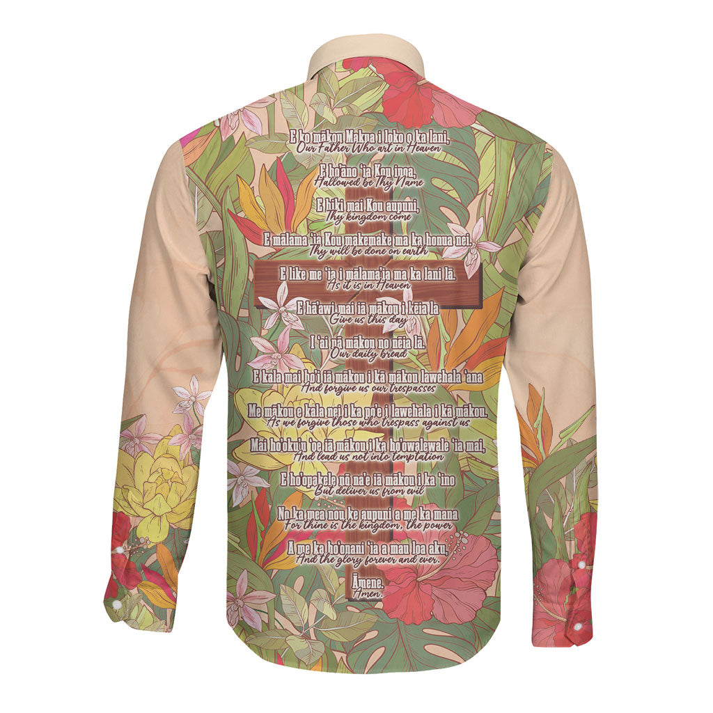Mahalo Hawaii - ⁠Ka Pule a ka Haku Long Sleeve Button Shirt Tropical Flowers