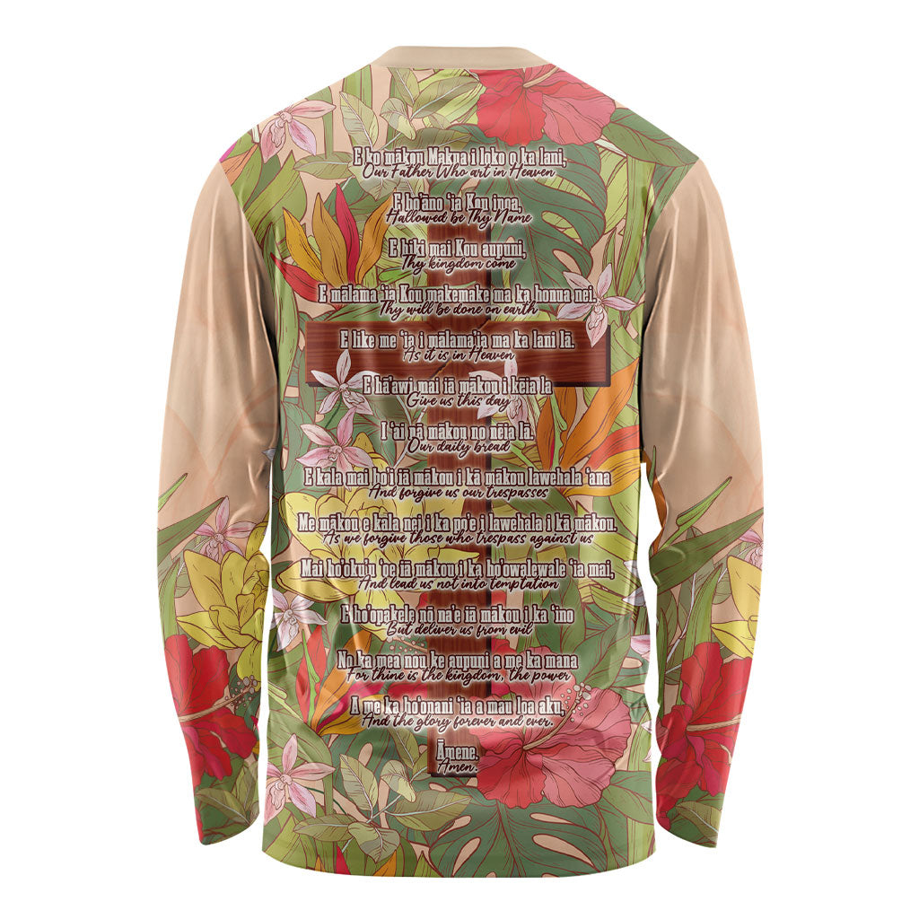 Mahalo Hawaii - ⁠Ka Pule a ka Haku Long Sleeve Shirt Tropical Flowers