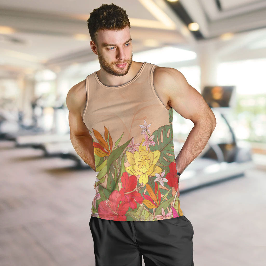 Mahalo Hawaii - ⁠Ka Pule a ka Haku Men Tank Top Tropical Flowers