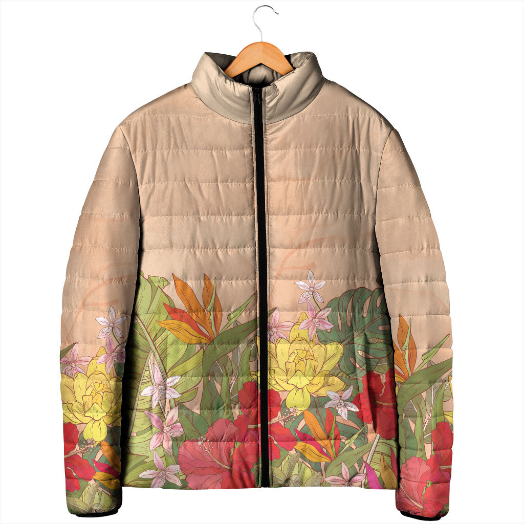 Mahalo Hawaii - ⁠Ka Pule a ka Haku Padded Jacket Tropical Flowers
