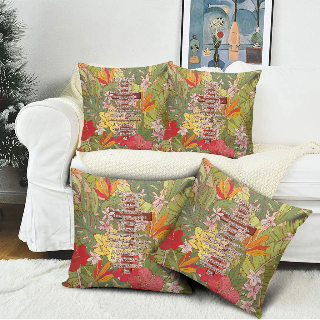 Mahalo Hawaii - ⁠Ka Pule a ka Haku Pillow Cover Tropical Flowers