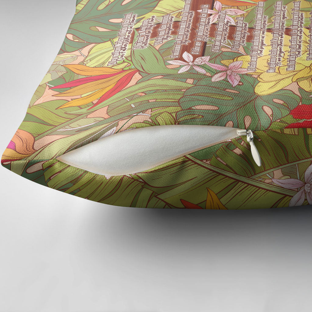 Mahalo Hawaii - ⁠Ka Pule a ka Haku Pillow Cover Tropical Flowers