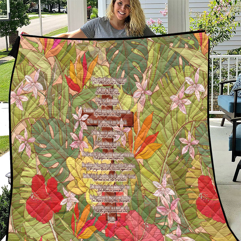 Mahalo Hawaii - ⁠Ka Pule a ka Haku Quilt Tropical Flowers