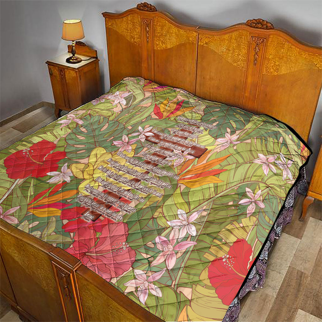 Mahalo Hawaii - ⁠Ka Pule a ka Haku Quilt Tropical Flowers