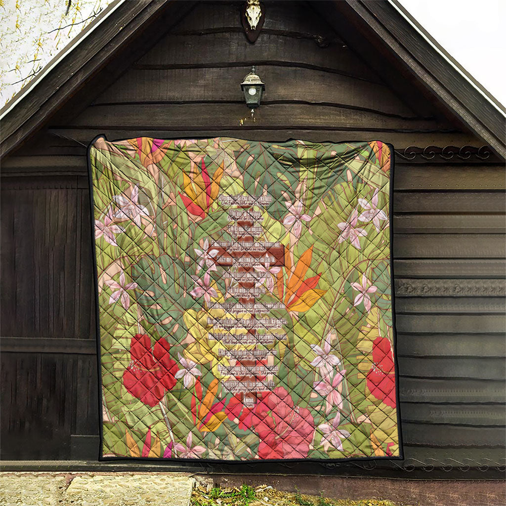 Mahalo Hawaii - ⁠Ka Pule a ka Haku Quilt Tropical Flowers