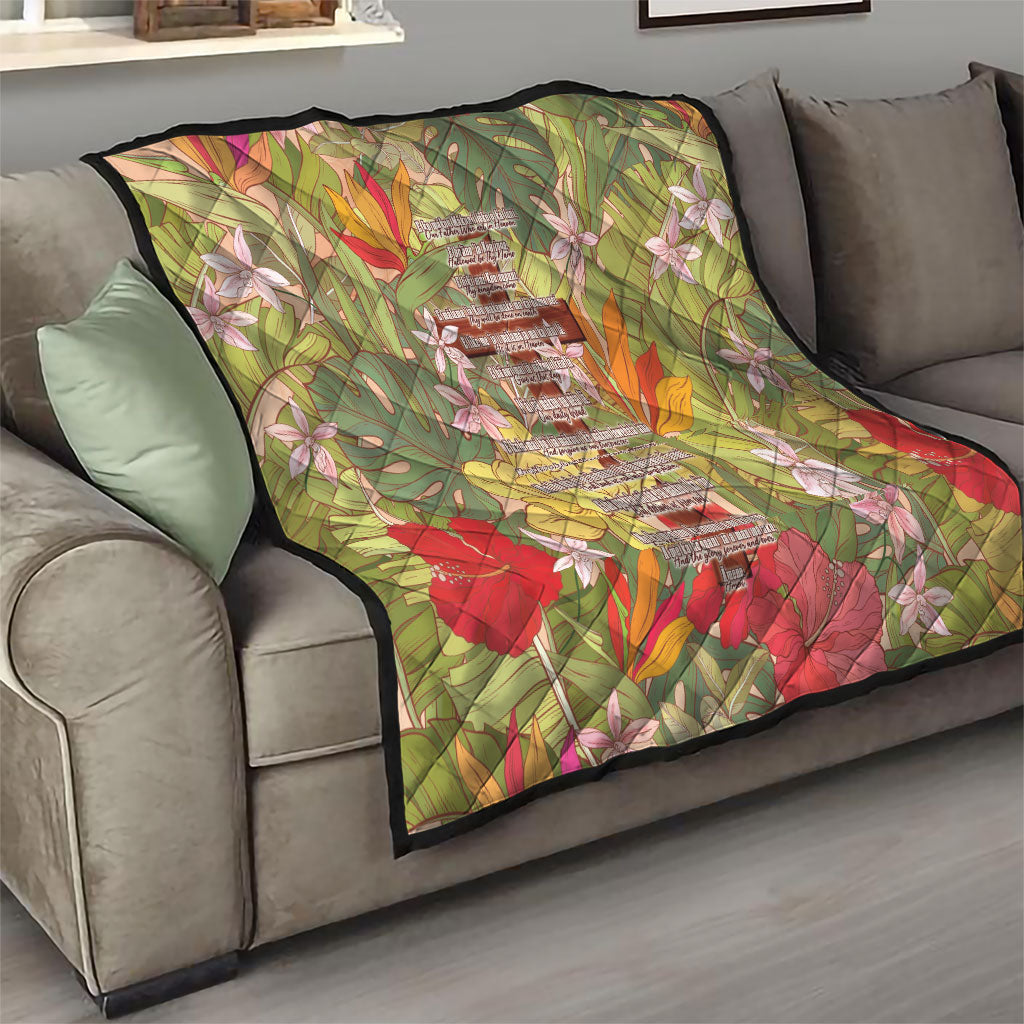 Mahalo Hawaii - ⁠Ka Pule a ka Haku Quilt Tropical Flowers