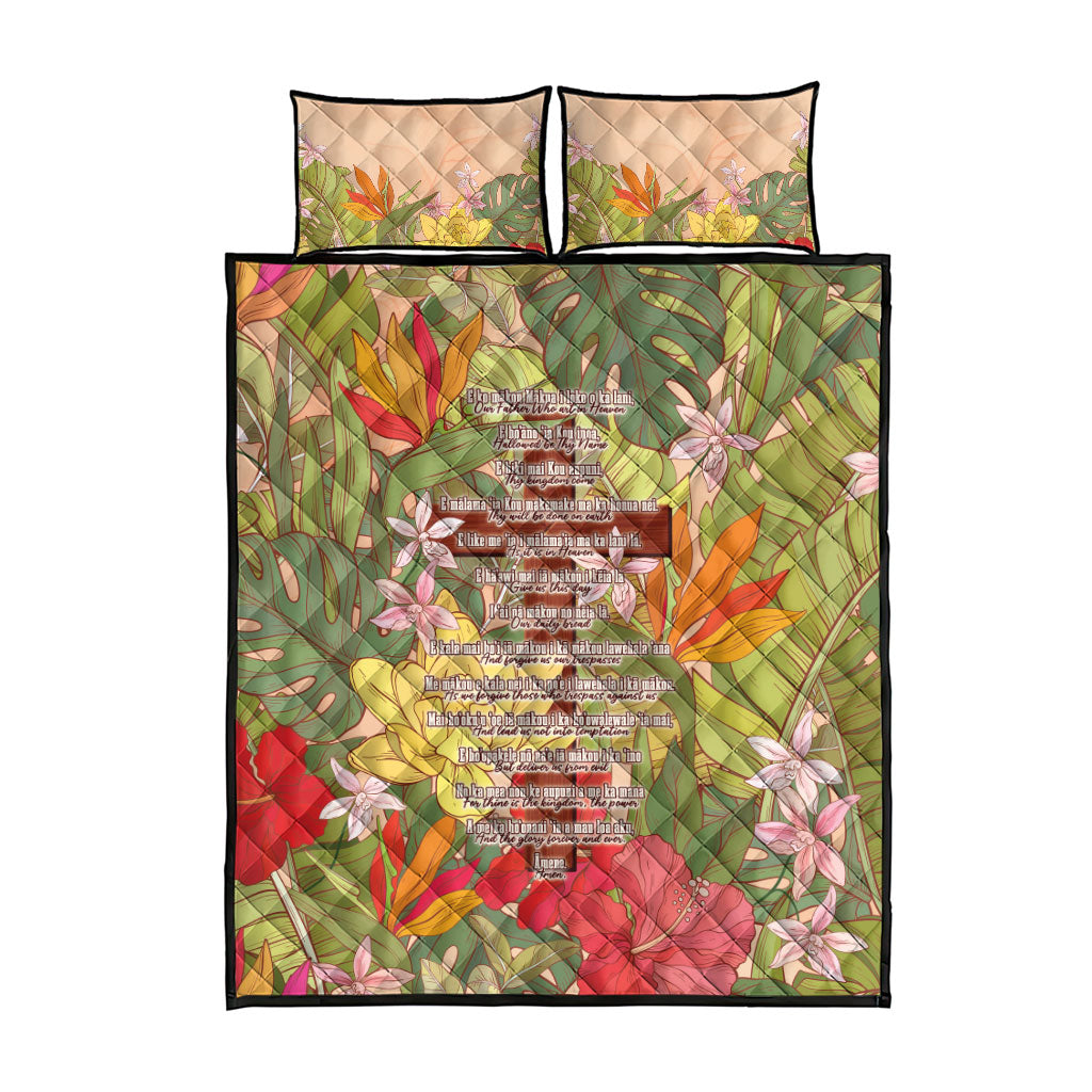 Mahalo Hawaii - ⁠Ka Pule a ka Haku Quilt Bed Set Tropical Flowers