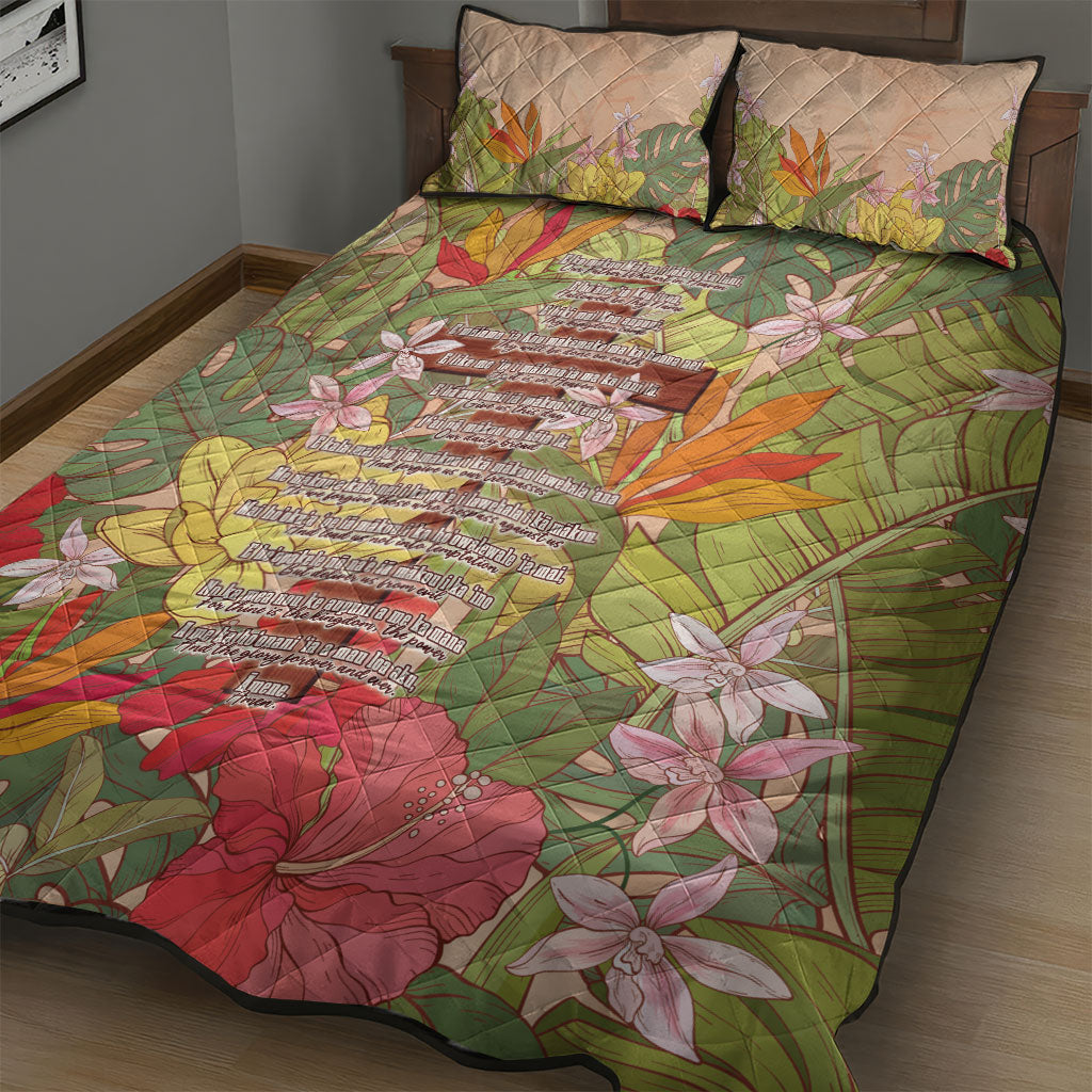 Mahalo Hawaii - ⁠Ka Pule a ka Haku Quilt Bed Set Tropical Flowers