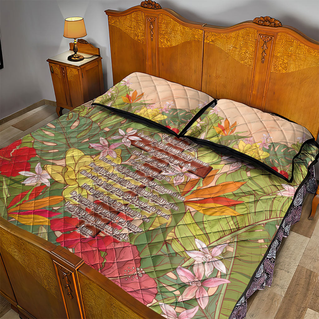 Mahalo Hawaii - ⁠Ka Pule a ka Haku Quilt Bed Set Tropical Flowers