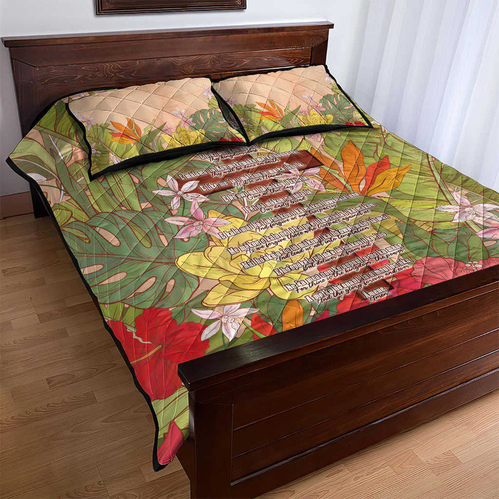 Mahalo Hawaii - ⁠Ka Pule a ka Haku Quilt Bed Set Tropical Flowers