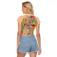 Mahalo Hawaii - ⁠Ka Pule a ka Haku Raglan Cropped T Shirt Tropical Flowers
