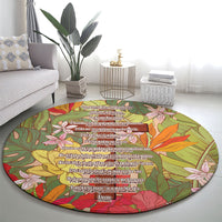 Mahalo Hawaii - ⁠Ka Pule a ka Haku Round Carpet Tropical Flowers