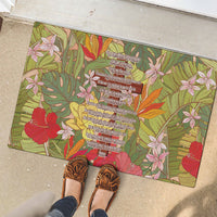 Mahalo Hawaii - ⁠Ka Pule a ka Haku Rubber Doormat Tropical Flowers