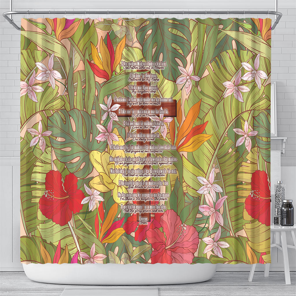 Mahalo Hawaii - ⁠Ka Pule a ka Haku Shower Curtain Tropical Flowers