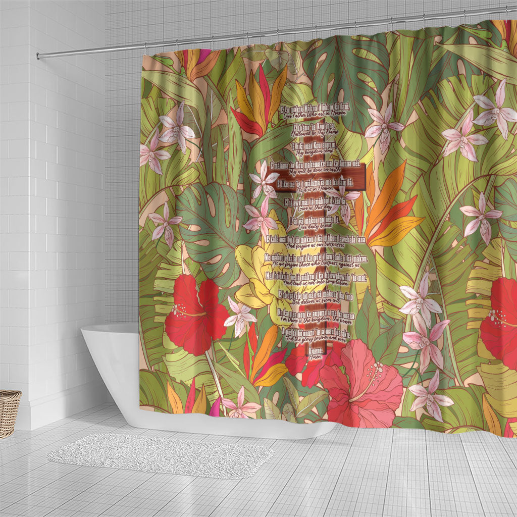 Mahalo Hawaii - ⁠Ka Pule a ka Haku Shower Curtain Tropical Flowers