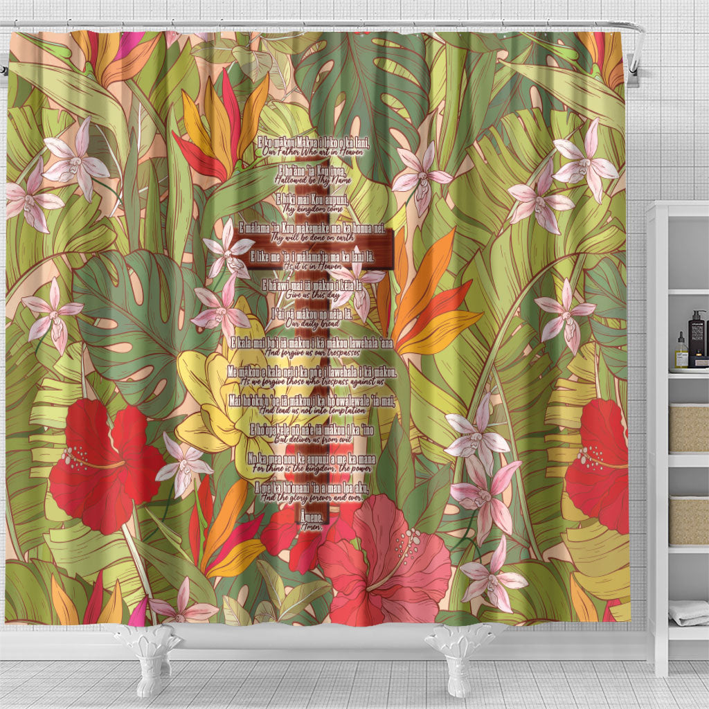 Mahalo Hawaii - ⁠Ka Pule a ka Haku Shower Curtain Tropical Flowers