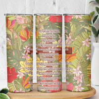 Mahalo Hawaii - ⁠Ka Pule a ka Haku Skinny Tumbler Tropical Flowers