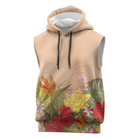 Mahalo Hawaii - ⁠Ka Pule a ka Haku Sleeveless Hoodie Tropical Flowers
