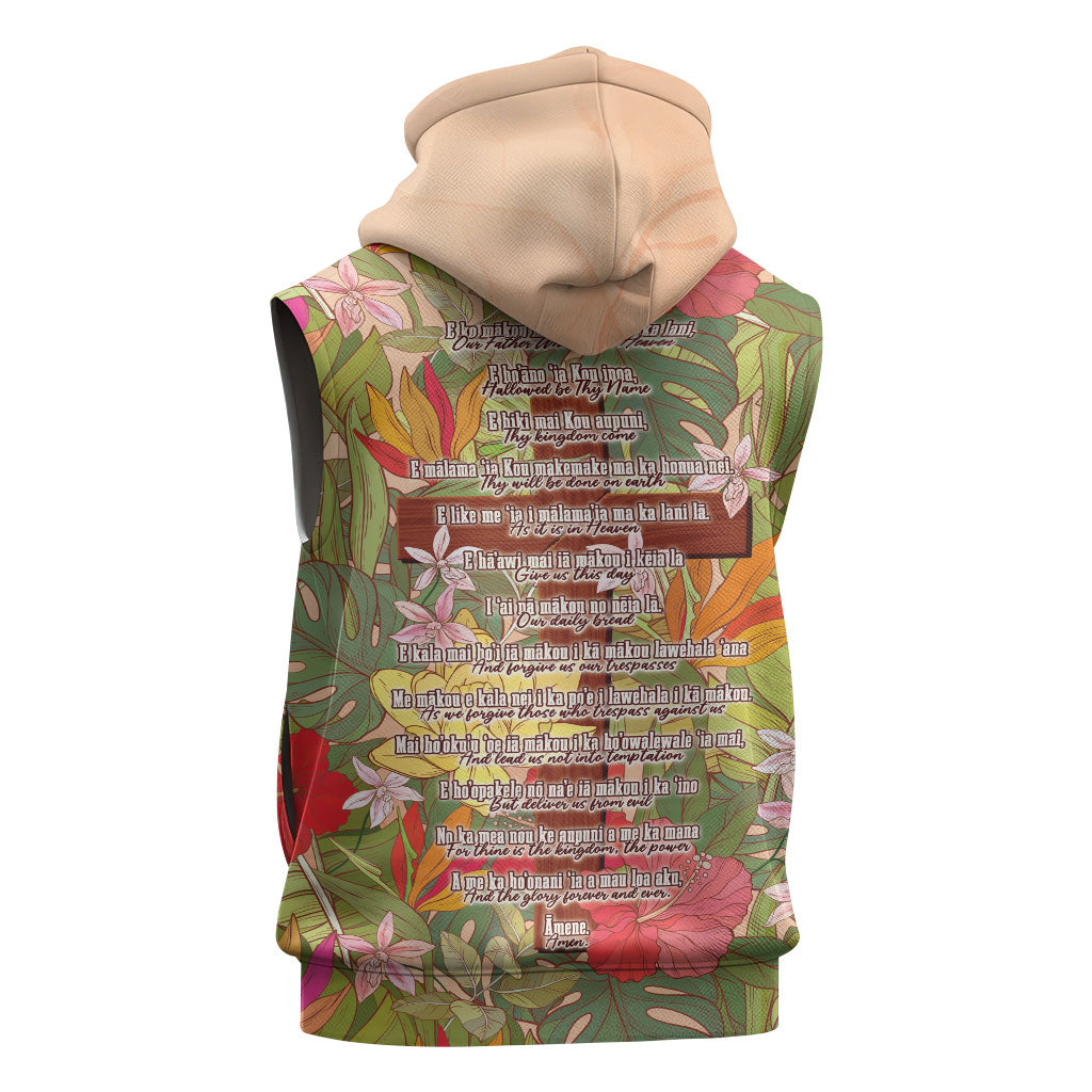 Mahalo Hawaii - ⁠Ka Pule a ka Haku Sleeveless Hoodie Tropical Flowers