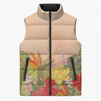 Mahalo Hawaii - ⁠Ka Pule a ka Haku Sleeveless Puffer Jacket Tropical Flowers