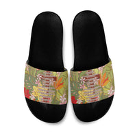 Mahalo Hawaii - ⁠Ka Pule a ka Haku Slide Sandals Tropical Flowers