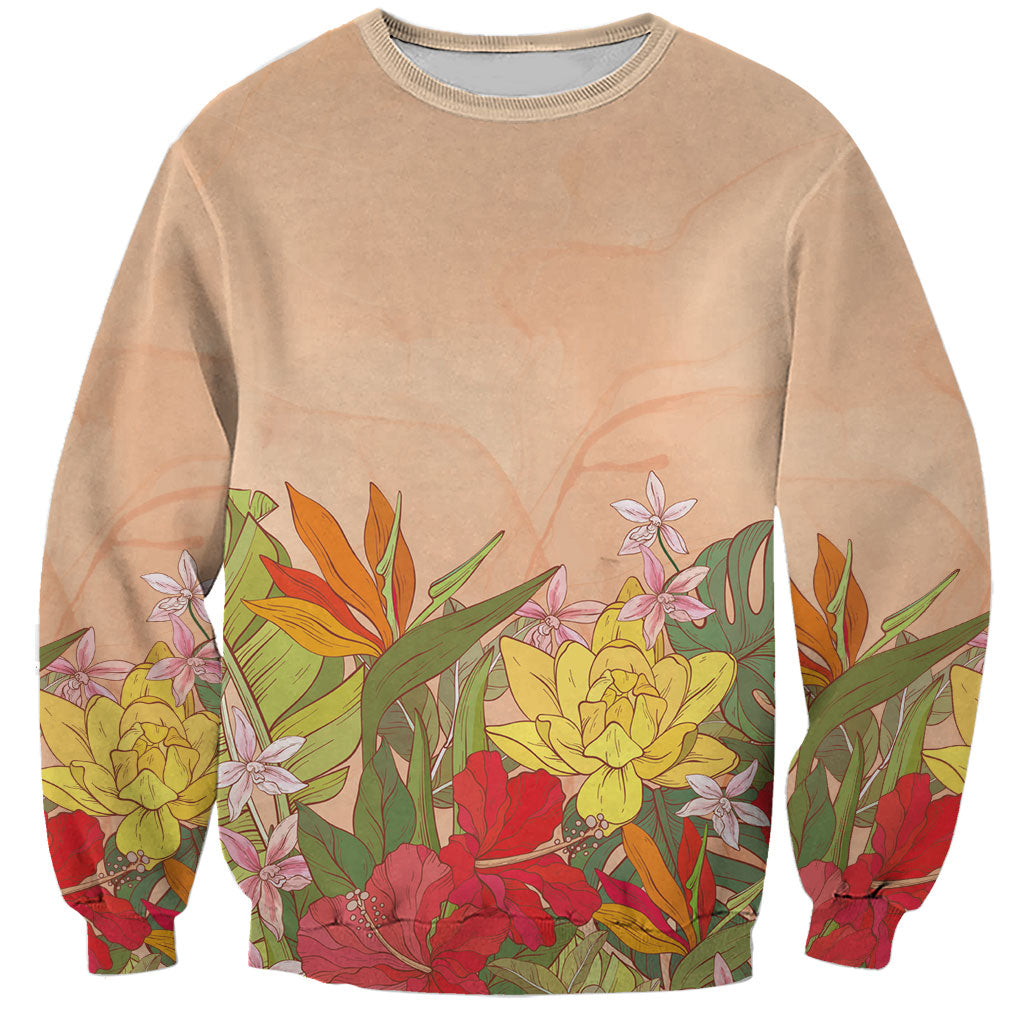 Mahalo Hawaii - ⁠Ka Pule a ka Haku Sweatshirt Tropical Flowers