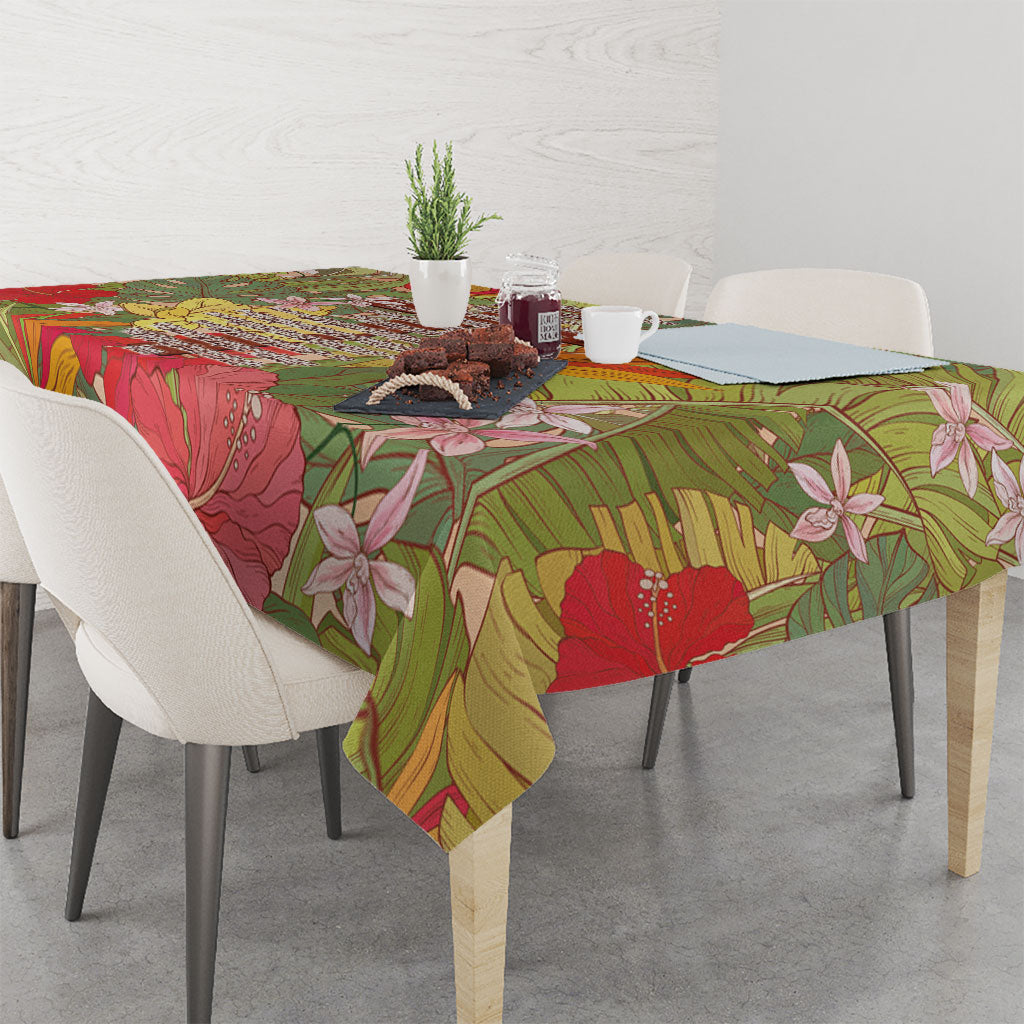 Mahalo Hawaii - ⁠Ka Pule a ka Haku Tablecloth Tropical Flowers
