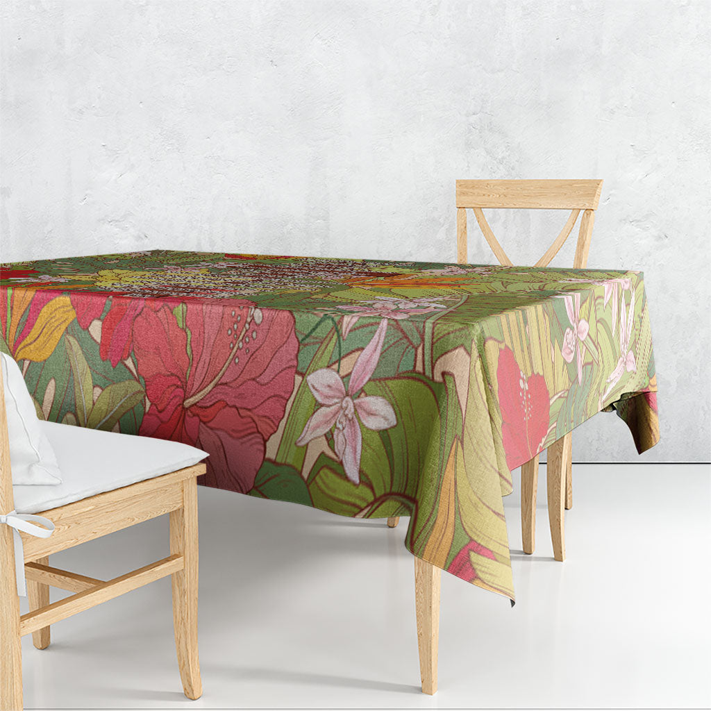 Mahalo Hawaii - ⁠Ka Pule a ka Haku Tablecloth Tropical Flowers