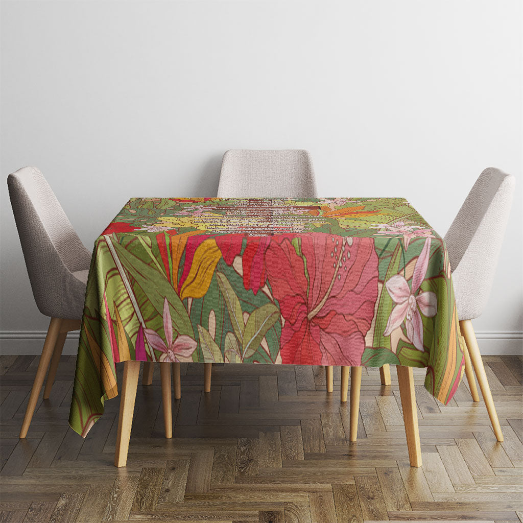 Mahalo Hawaii - ⁠Ka Pule a ka Haku Tablecloth Tropical Flowers